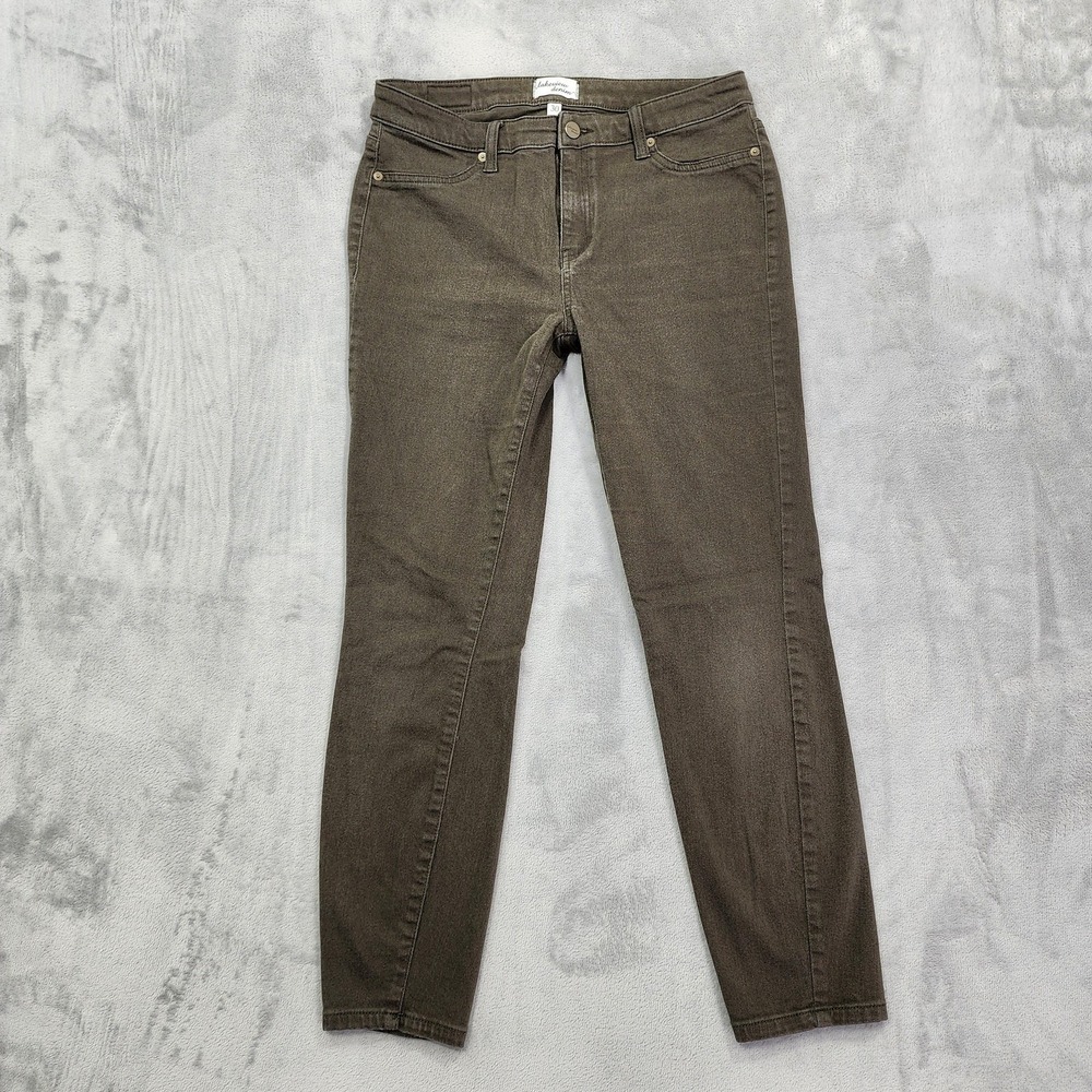 Lakeview Denim Jeans Womens 30 Green‎ Moss Mid Rise Skinny Slim Stretch Denim